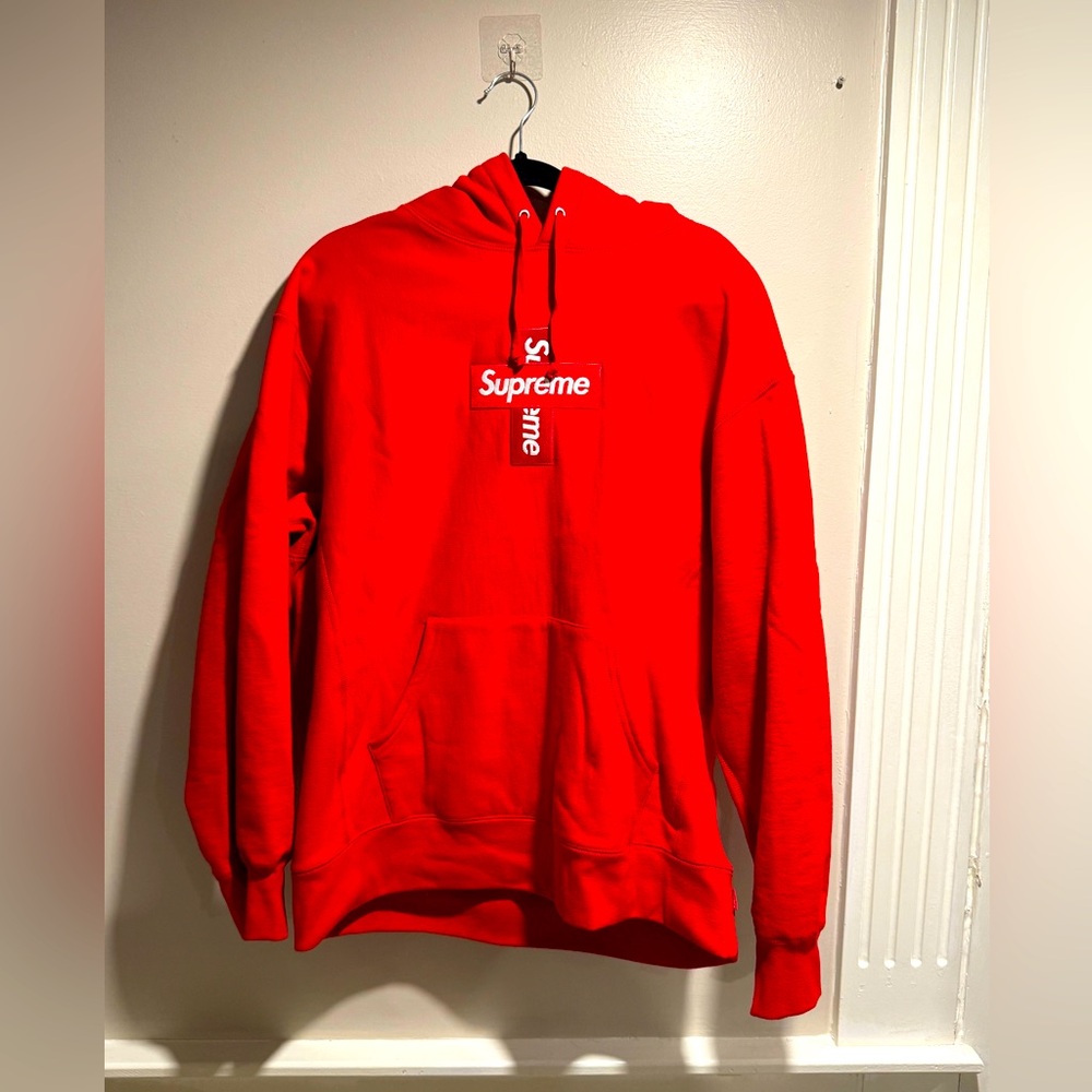 Supreme Cross Box Logo Hooded Sweatshirt (Size : L) new without tags
